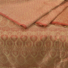 Load image into Gallery viewer, Sanskriti Vintage Brown Heavy Wedding Sari Pure Satin Silk Woven Sarees Fabric
