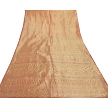 Load image into Gallery viewer, Sanskriti Vintage Brown Heavy Wedding Sari Pure Satin Silk Woven Sarees Fabric
