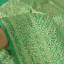 Load image into Gallery viewer, Sanskriti Vintage Green Heavy Sarees Satin Silk Woven Brocade Sari Zari Fabric
