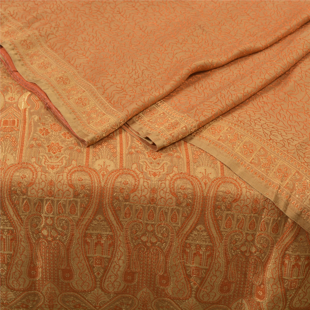 Sanskriti Vintage Heavy Saree Banarasi Tanchoi Handwoven Pure Satin Silk Sari