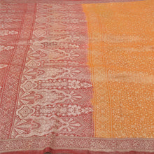 Load image into Gallery viewer, Sanskriti Vintage Saffron Heavy Sarees 100% Pure Satin Silk Woven Sari Fabric
