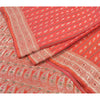 Sanskriti Vintage Heavy Sarees Pure Satin Silke Red Banarasi Tanchoi Sari Bæredygtigt stof