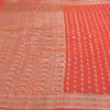 Sanskriti Vintage Heavy Sarees Pure Satin Silke Red Banarasi Tanchoi Sari Bæredygtigt stof