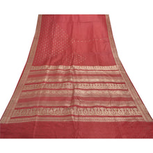 Load image into Gallery viewer, Sanskriti Vintage Red Heavy Sarees Pure Satin Silk Woven Brocade Sari Fabric
