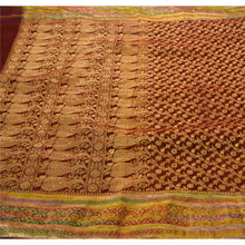 Load image into Gallery viewer, Sanskriti Vintage Brown Heavy Saree Organza Silk Banarasi Brocade Fabric Sari
