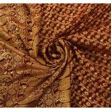 Load image into Gallery viewer, Sanskriti Vintage Brown Heavy Saree Organza Silk Banarasi Brocade Fabric Sari

