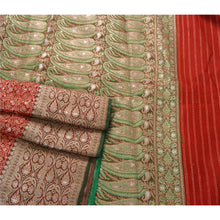 Load image into Gallery viewer, Sanskriti Vintage Red Heavy Saree Blend Silk Banarasi Brocade Fabric Sari
