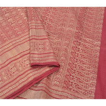 Load image into Gallery viewer, Sanskriti Vintage Heavy Pink Sarees Blend Silk Woven Brocade Sari 5 Yard Fabric
