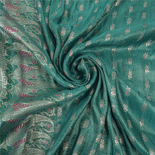 Load image into Gallery viewer, Sanskriti Vintage Indian Heavy Saree Pure Satin Silk Green Woven Fabric Sari
