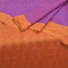 Sanskriti Vintage Purple Heavy Sarees Pure Silk Hand Beaded & Banarasi Woven Sari Sustainable Fabric