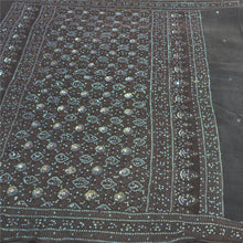 Load image into Gallery viewer, Sanskriti Vintage Black Heavy Sarees Pure Satin Silk Handmade Woven Sari Fabric

