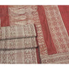 Sanskriti Vintage Dark Red Saree Pure Satin Silk Banarasi/Brocade Sari Sustainable Fabric