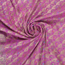 Load image into Gallery viewer, Sanskriti Vintage Heavy Purple Sarees Pure Satin Silk Woven Brocade Sari Fabric
