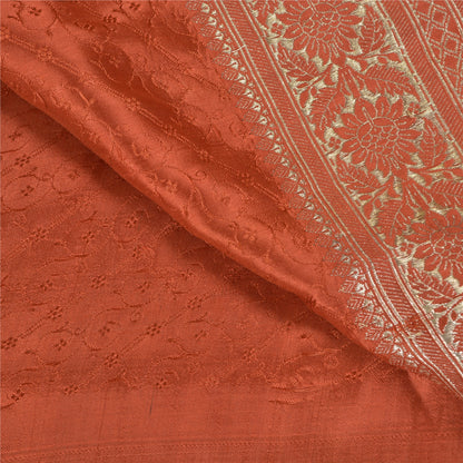 Sanskriti Vintage Heavy Wedding Saries Ren Satin Silke Brokade Sari Bæredygtigt Stof