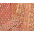 Sanskriti Vintage Sari Dark Pink 100% Pure Silk Brocade 5+Yard Saree: Hand Woven Zari Wedding Saree Sustainable Fabric For Crafting,