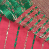 Sanskriti Vintage Pink Heavy Wedding Sarees Satin Woven Brocade Sari Sustainable Fabric