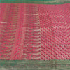 Sanskriti Vintage Pink Heavy Wedding Sarees Satin Woven Brocade Sari Sustainable Fabric