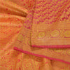 Sanskriti Vintage Pink Heavy Wedding Sarees Satin Banarasi Woven Sari 5 Yard Sustainable Fabric