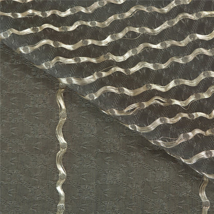 Sanskriti Vintage Grey Heavy Indian Sarees Art Silk Sari Banarasi Woven 5 Yard Sustainable Fabric