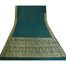 Load image into Gallery viewer, Sanskriti Vintage Heavy Green Sarees Blend Silk Woven Brocade Zari Sari Fabric

