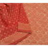 Sanskriti Vintage Brick Red Heavy Sarees Pure Silk Hand Beaded Banarasi Woven Sari Sustainable Fabric