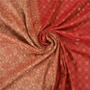 Sanskriti Vintage Brick Red Heavy Sarees Pure Silk Hand Beaded Banarasi Woven Sari Sustainable Fabric