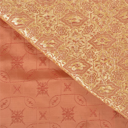 Sanskriti Vintage Brick Red Heavy Sarees Pure Silk Hand Beaded Banarasi Woven Sari Sustainable Fabric