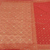 Sanskriti Vintage Brick Red Heavy Sarees Pure Silk Hand Beaded Banarasi Woven Sari Sustainable Fabric