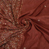 Sanskriti Vintage Brown Heavy Sarees Pure Satin Silk Beaded Woven Sari Sustainable Fabric