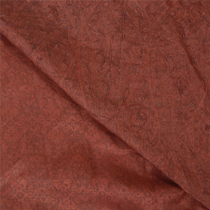 Sanskriti Vintage Brown Heavy Sarees Pure Satin Silk Beaded Woven Sari Sustainable Fabric