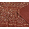 Sanskriti Vintage Brown Heavy Sarees Pure Satin Silk Beaded Woven Sari Sustainable Fabric