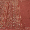 Sanskriti Vintage Brown Heavy Sarees Pure Satin Silk Beaded Woven Sari Sustainable Fabric