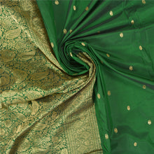 Load image into Gallery viewer, Sanskriti Vintage Green Heavy Wedding Sarees Art Silk Woven Brocade Sari Fabric
