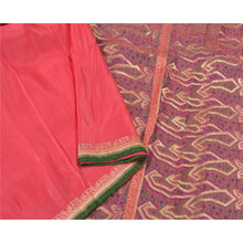 Load image into Gallery viewer, Sanskriti Vintage Heavy Pink Sarees Pure Satin Silk Woven Brocade Sari Fabric
