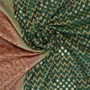 Sanskriti Vintage Green Heavy Indian Sarees Pure Silk Woven Sari 5 Yard Sustainable Fabric