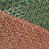 Sanskriti Vintage Green Heavy Indian Sarees Pure Silk Woven Sari 5 Yard Sustainable Fabric