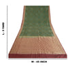 Sanskriti Vintage Green Heavy Indian Sarees Pure Silk Woven Sari 5 Yard Sustainable Fabric
