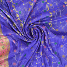Load image into Gallery viewer, Sanskriti Vintage Heavy Sarees Pure Satin Silk Woven Brocade Zari Sari Fabric
