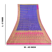 Load image into Gallery viewer, Sanskriti Vintage Heavy Sarees Pure Satin Silk Woven Brocade Zari Sari Fabric
