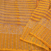 Load image into Gallery viewer, Sanskriti Vintage Heavy Yellow Sarees Pure Satin Silk Woven Brocade Sari Fabric

