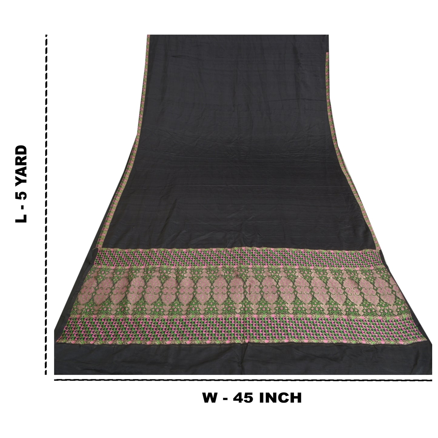 Sanskriti Vintage Heavy Sarees Pure Satin Silk Hand Woven Brocade Sari Sustainable Fabric