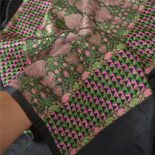 Load image into Gallery viewer, Sanskriti Vintage Heavy Sarees Pure Satin Silk Hand Woven Brocade Sari Fabric
