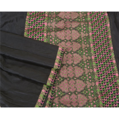 Sanskriti Vintage Heavy Sarees Pure Satin Silk Hand Woven Brocade Sari Sustainable Fabric