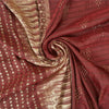 Sanskriti Vintage Heavy Red Sarees Pure Satin Silk Woven Brocade Sari 5yd Sustainable Fabric