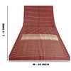 Sanskriti Vintage Heavy Red Sarees Pure Satin Silk Woven Brocade Sari 5yd Sustainable Fabric