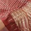 Sanskriti Vintage Heavy Red Sarees Pure Satin Silk Woven Brocade Sari 5yd Sustainable Fabric