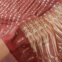 Load image into Gallery viewer, Sanskriti Vintage Heavy Red Sarees Pure Satin Silk Woven Brocade Sari 5yd Fabric
