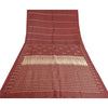 Sanskriti Vintage Heavy Red Sarees Pure Satin Silk Woven Brocade Sari 5yd Sustainable Fabric