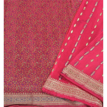 Load image into Gallery viewer, Sanskriti Vintage Pink Heavy Sarees Pure Satin Silk Woven Brocade Sari Fabric
