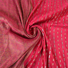 Load image into Gallery viewer, Sanskriti Vintage Pink Heavy Sarees Pure Satin Silk Woven Brocade Sari Fabric
